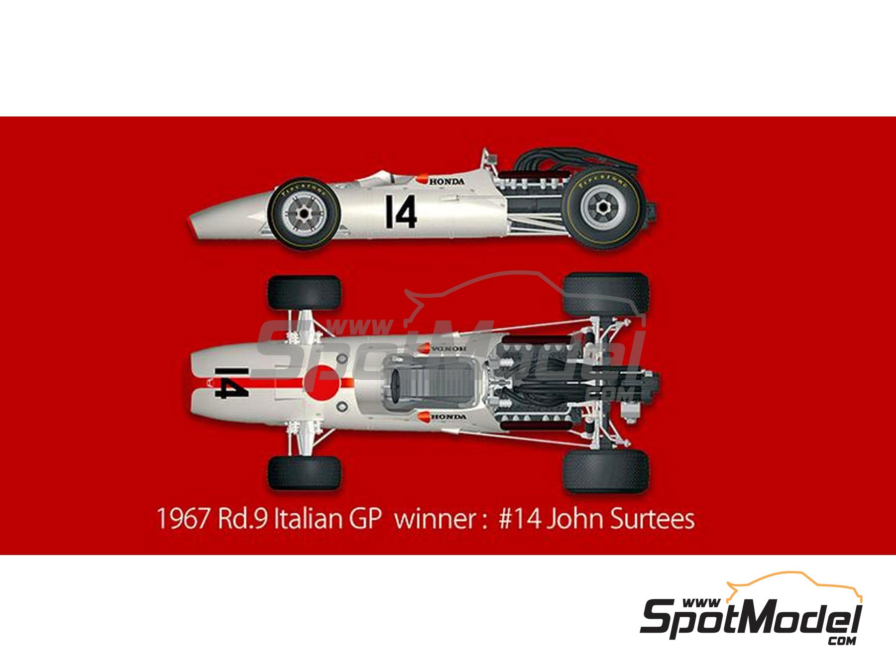 Honda RA300 Honda Racing Team - Italian Formula 1 Grand Prix, USA - United  States of America Formula 1 Grand Prix 1967. Car scale model kit in 1/12 sc
